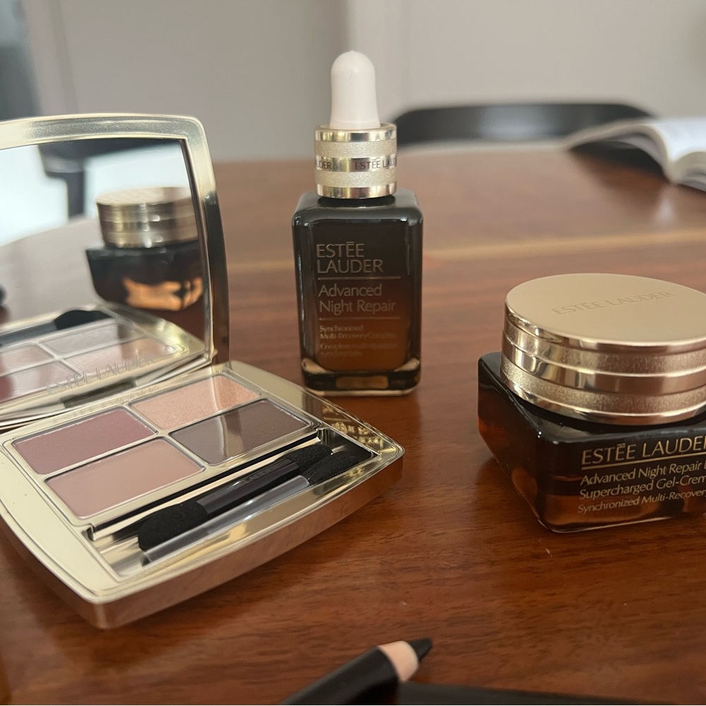 Estee Lauder Makeup and Skincare Set with Brown and Pink Tones